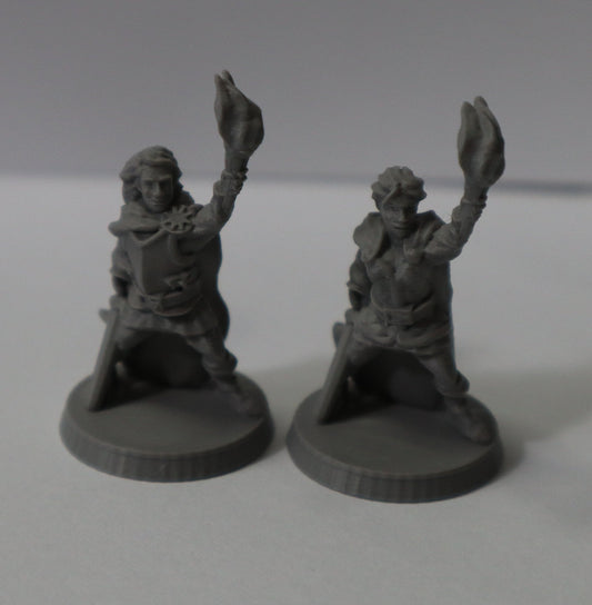 Adventuring Couple, Twins, 28mm, Unpainted, BriteMinis