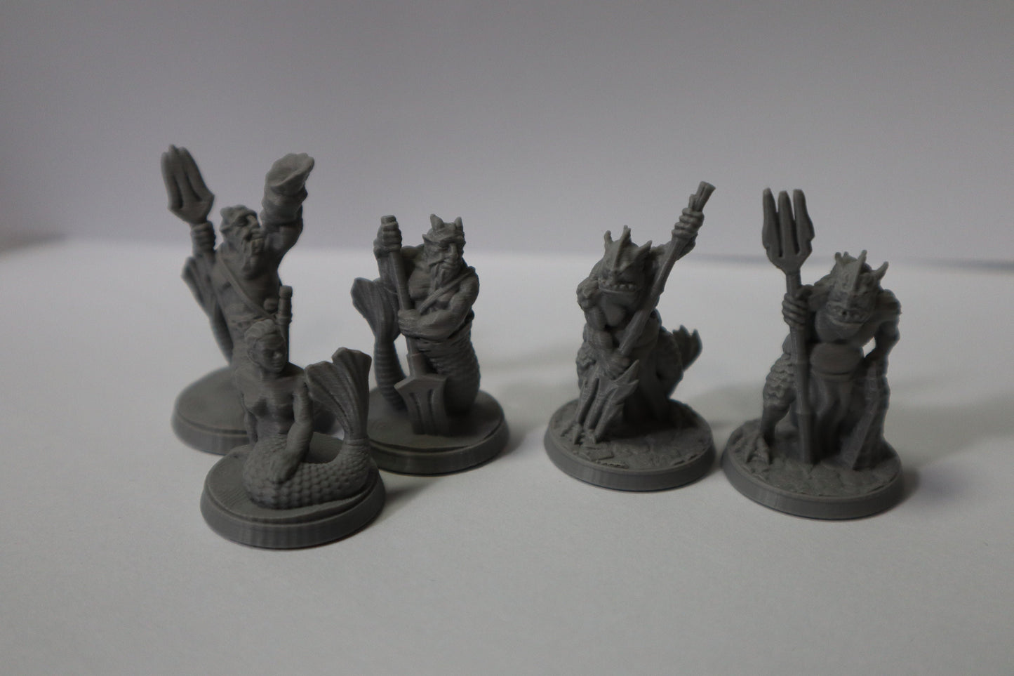 Aquatic 5 Pack, Merfolk, Sahuagin, 28mm, Unpainted, Brite Minis